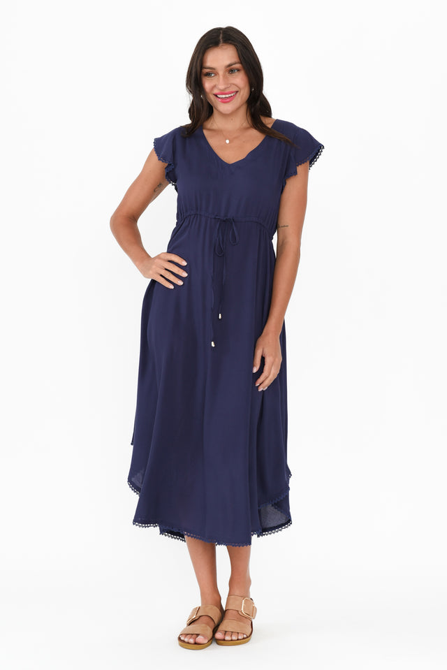 Libby Navy Midi Dress