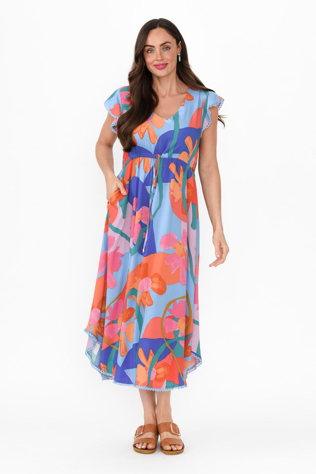 Libby Blue Swirl Midi Dress banner image