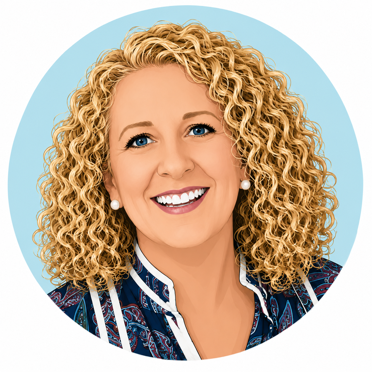 AI Cartoon Image of Blue Bungalow stylist Libby