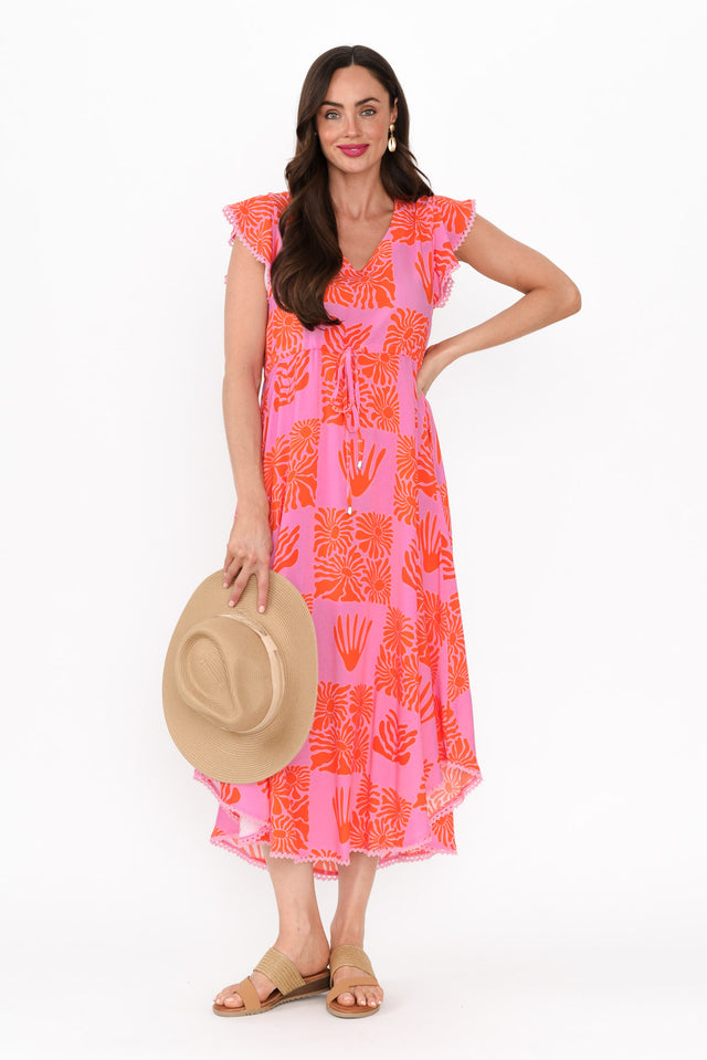 Libby Pink Ripple Midi Dress banner image