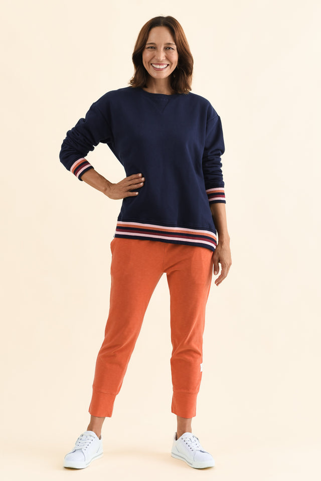 Fundamental Brunch Orange Cotton Sweatpants,Full Body,Brunette model,alt text|model:Cara image 7