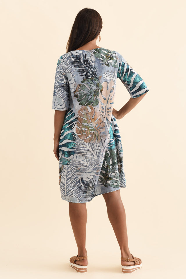 Lilibet Green Leaf Cotton Pocket Dress,Brunette model,alt text|model:Cara image 5