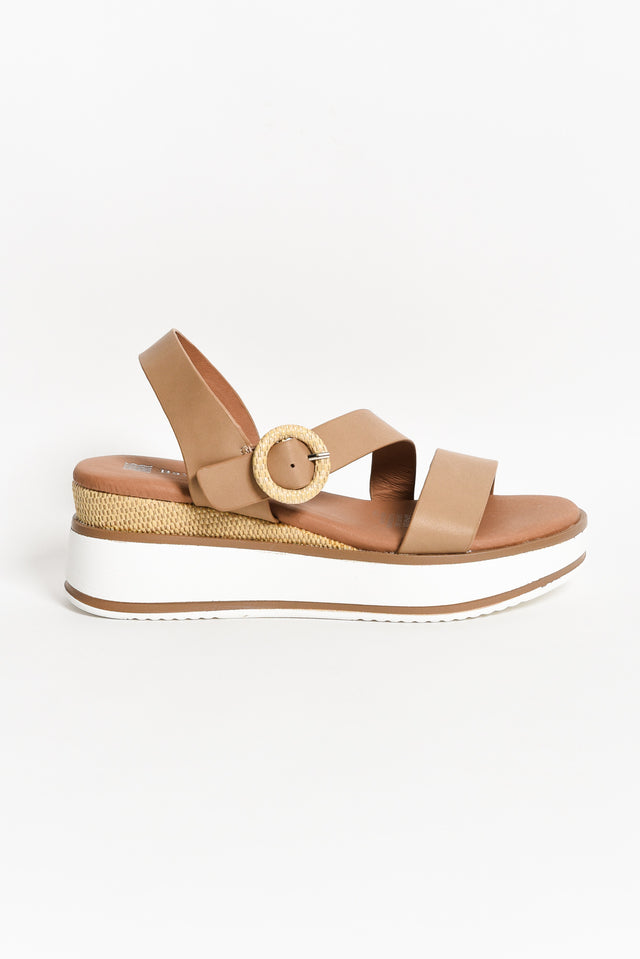 Lilly Taupe Leather Platform Sandal image 5