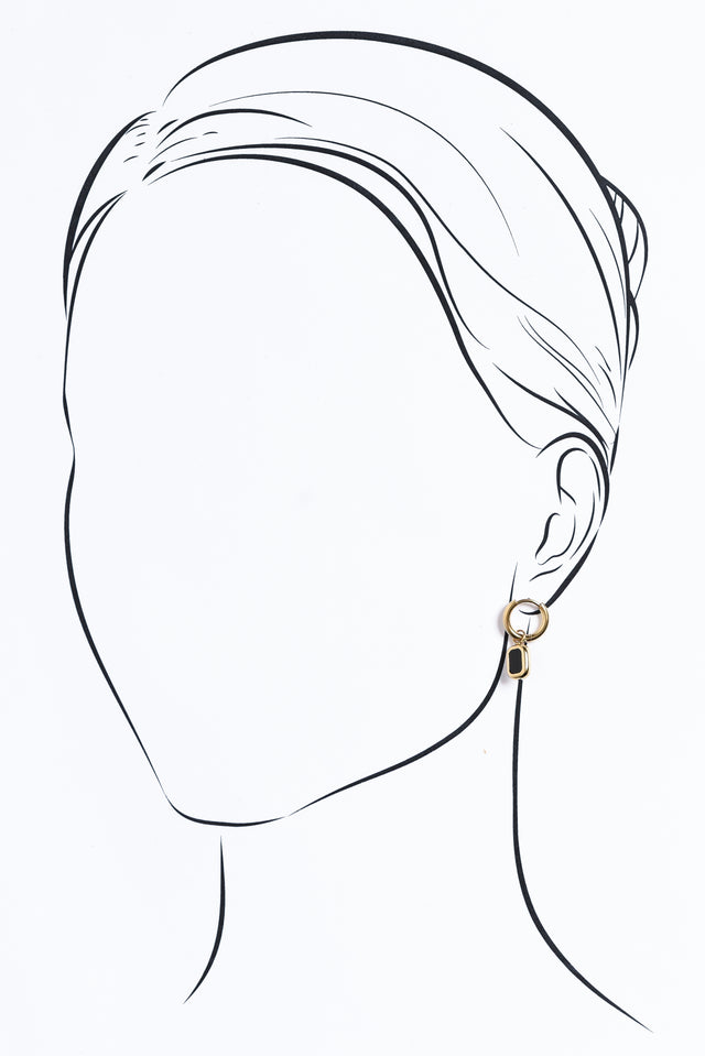 Lilou Black Gold Plated Huggie Earrings image 2