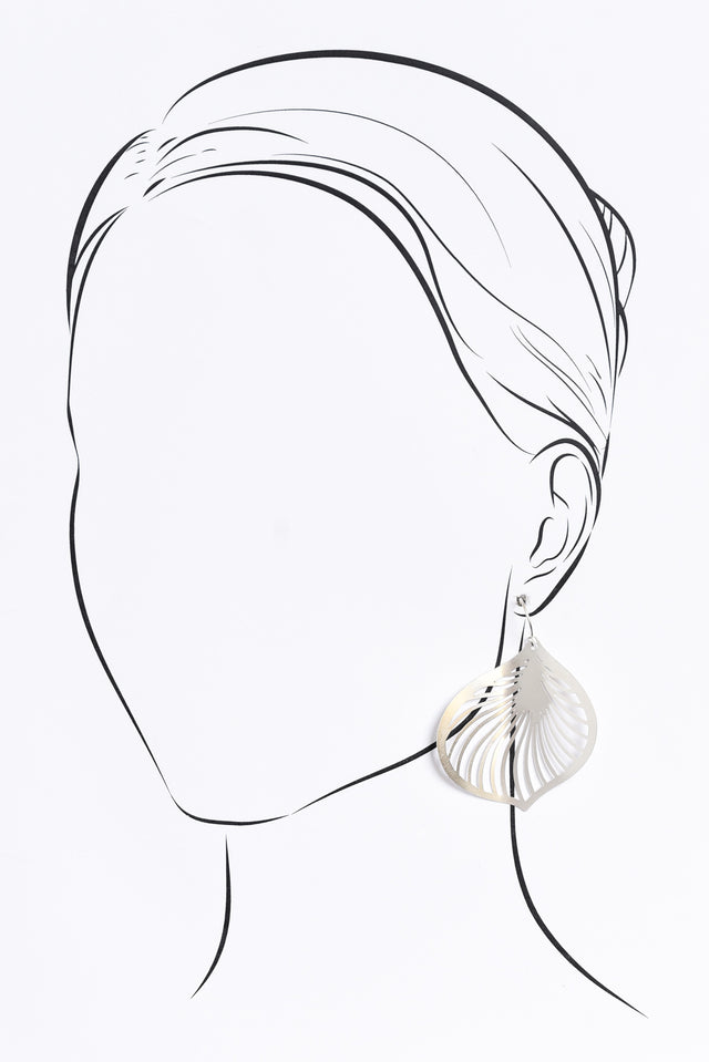 Lily Silver Leaf Earrings image 2