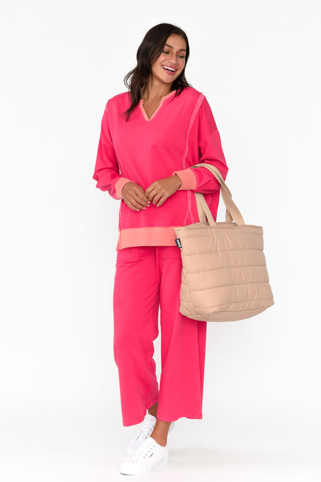 Mariam Hot Pink Relaxed Track Pants banner image