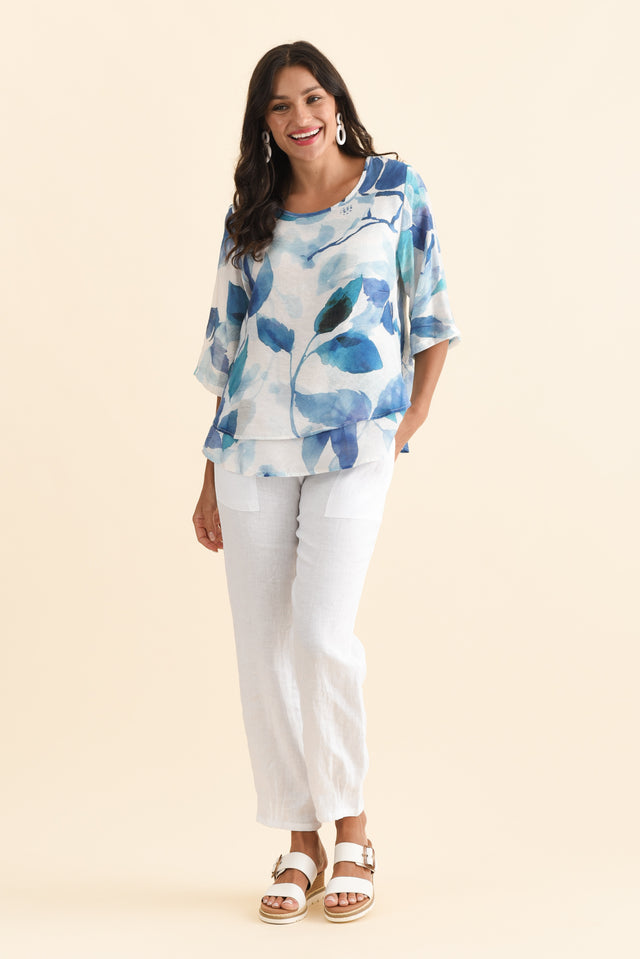 Liora Blue Bloom Layered Top,Brunette model,alt text|model:Brontie image 7