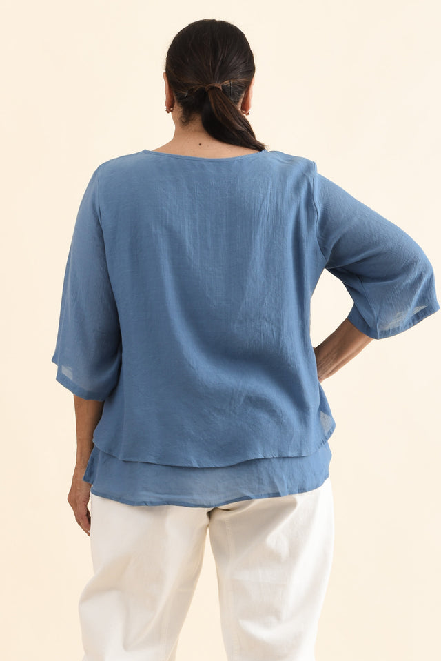 Liora Steel Layered Top,Back,Brunette model,alt text|model:Pilita image 12