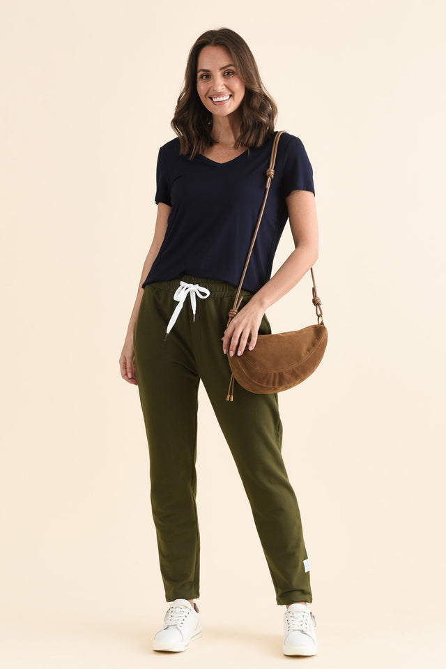 Lobby Dark Khaki Cotton Relaxed Sweatpants