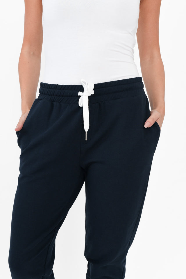 Lobby Navy Cotton Relaxed Pants image 6