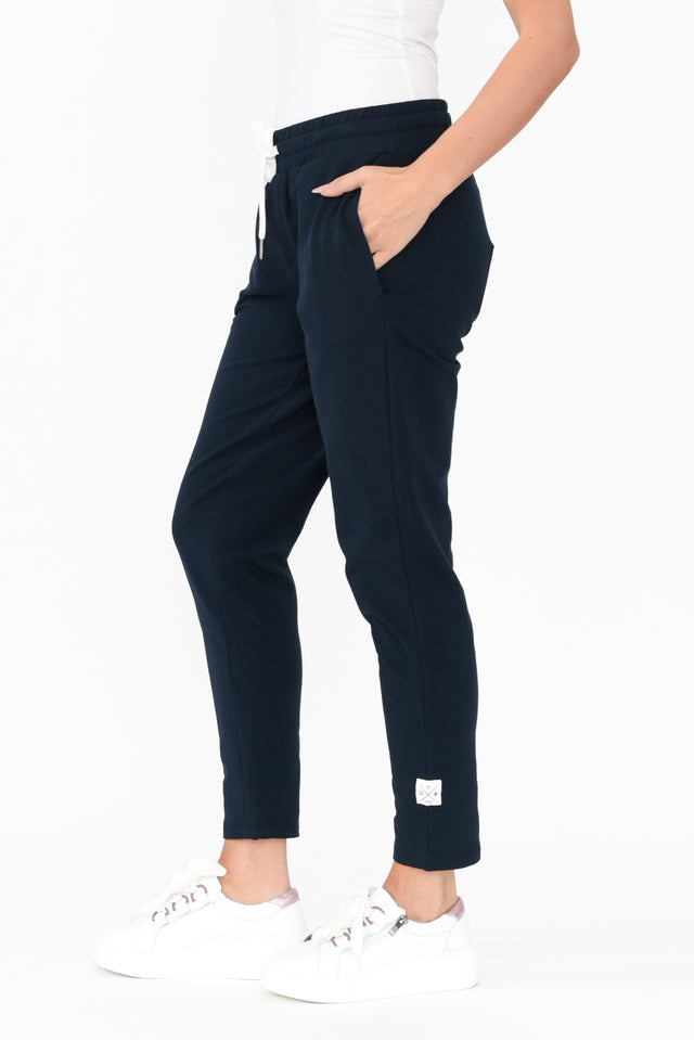 Lobby Navy Cotton Relaxed Pants