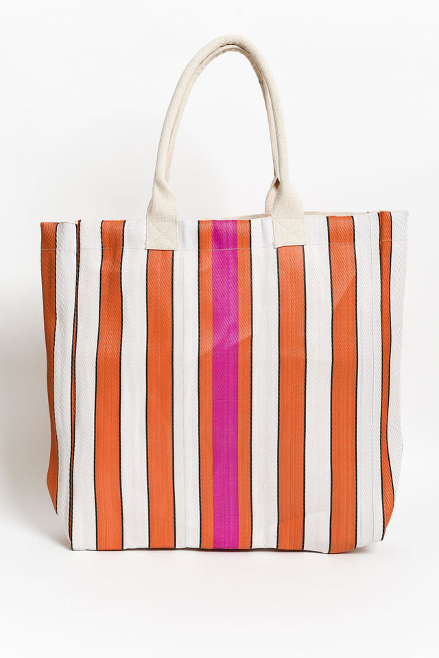 Lochan Orange Stripe Medium Tote Bag
