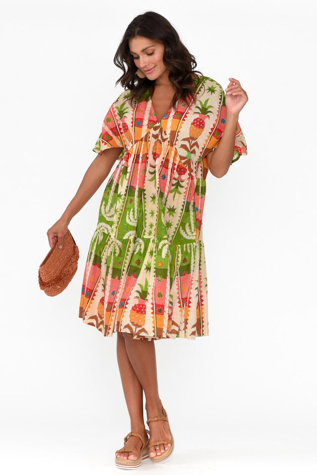 Lola Tropical Cotton Tier Dress