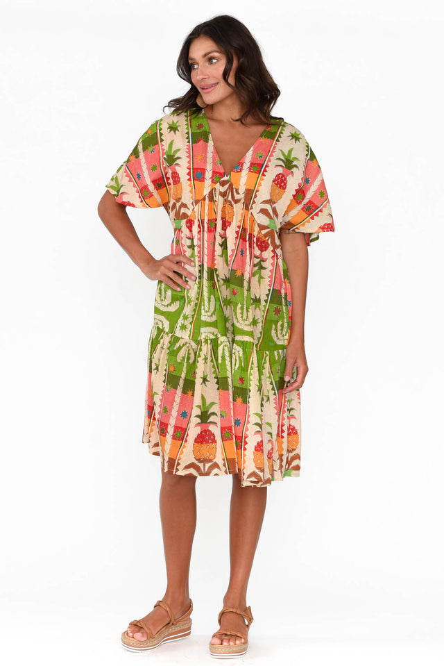 Lola Tropical Cotton Tier Dress