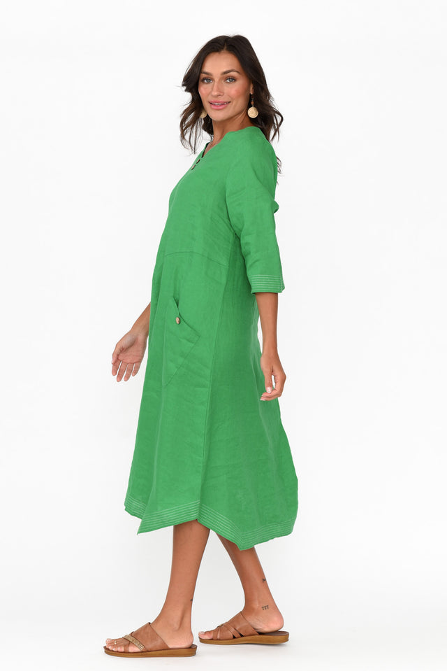 Lolita Green Linen Pocket Dress image 4