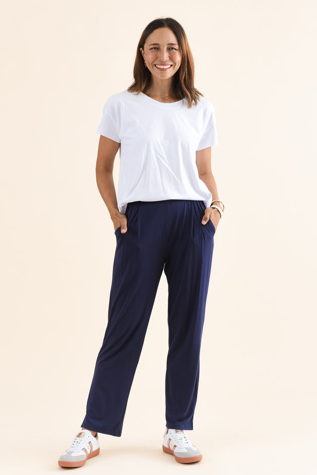 Lopez Navy Pocket Pants,Full Body,Brunette model,alt text|model:Cara image 10