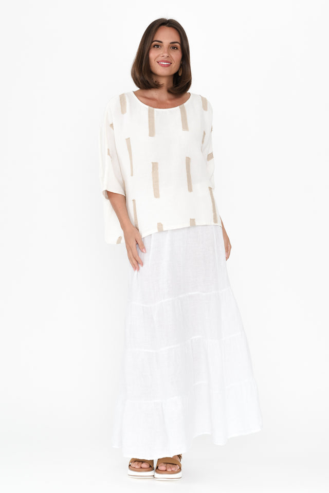 Lorelle White Linen Tiered Skirt banner image