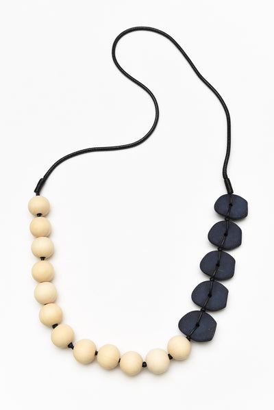 Lorenzo Natural Wood Beaded Necklace