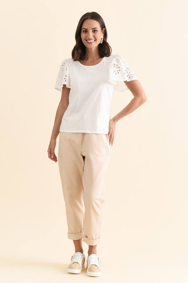 Lottie White Embroidered Cotton Tee banner image