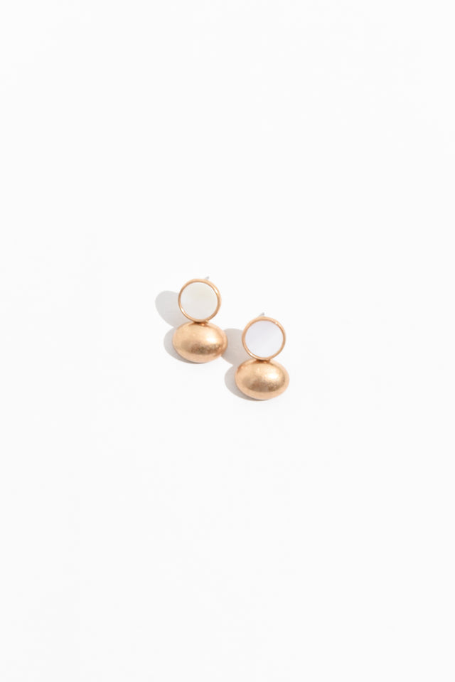 Lucine Gold Ball Drop Earrings