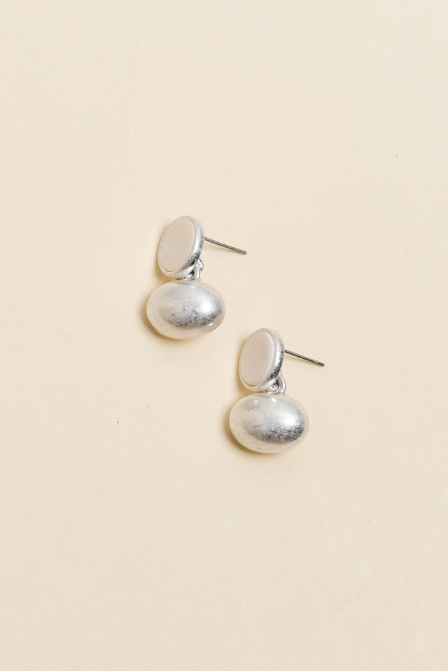 Lucine Silver Ball Drop Earrings