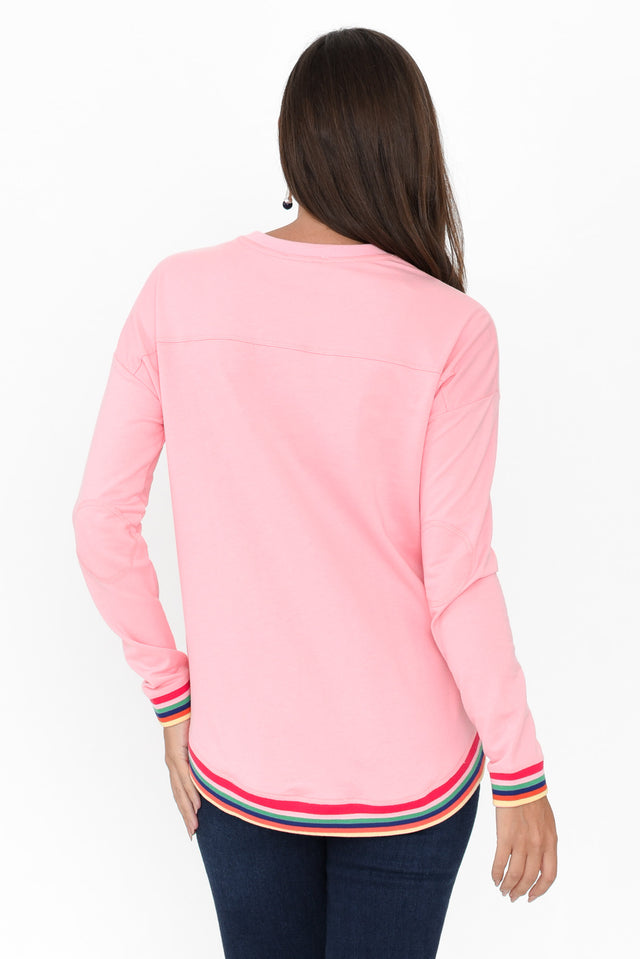 Lucy Pink Cotton Crew Jumper image 6