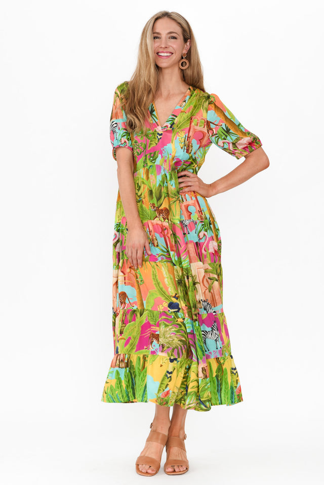 Lusia Pink Garden Maxi Dress image 7