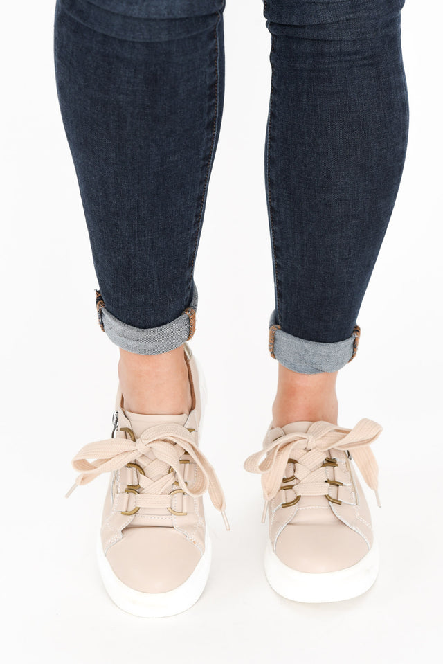 Luxe Nude Leather Sneaker