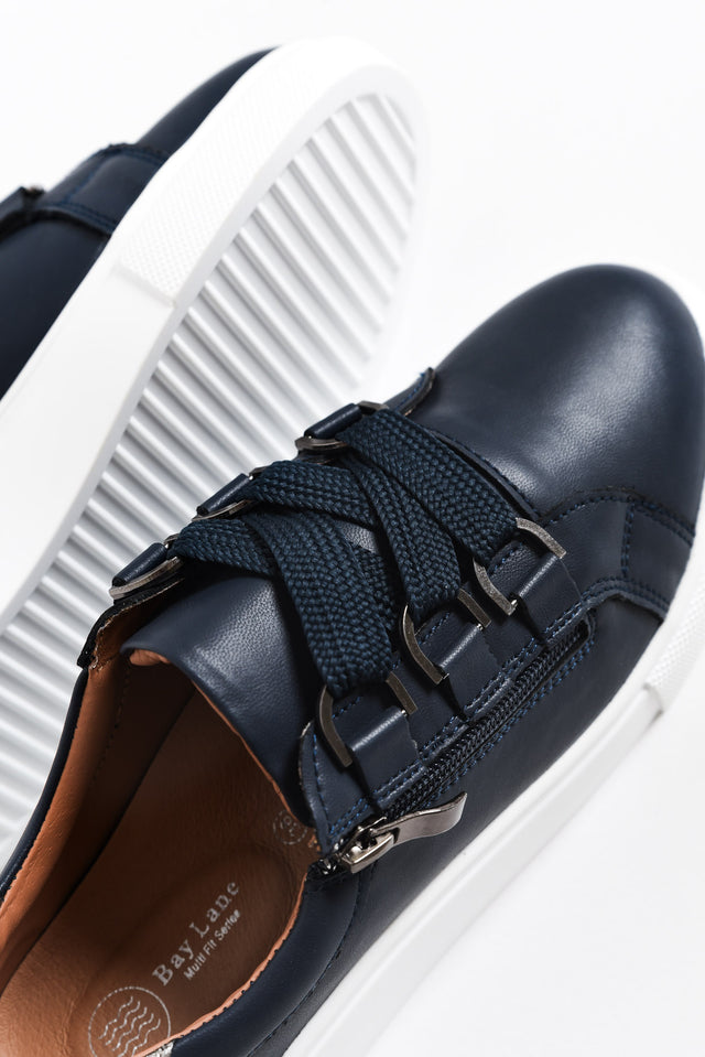 Luxury Navy Leather Sneaker image 7