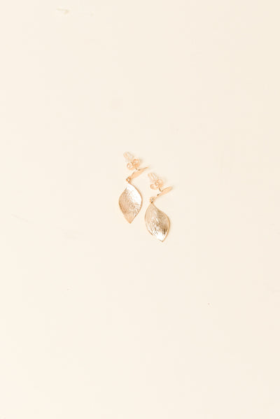 Lyndall Gold Leaf Drop Earrings