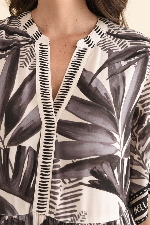 Lyndall Grey Palm Tie Dress,Detail,Brunette model,alt text|model:MJ image 5