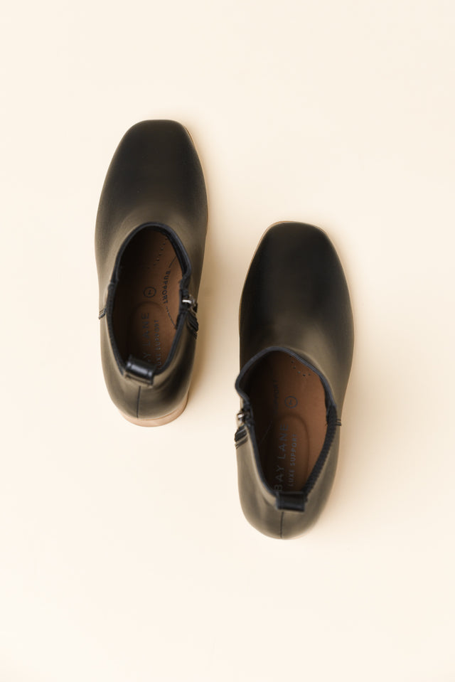 Lyra Black Leather Heeled Boot image 4