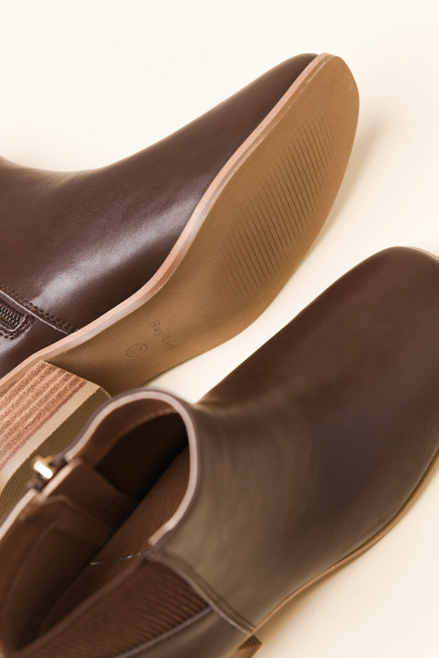 Lyra Chocolate Leather Heeled Boot image 3