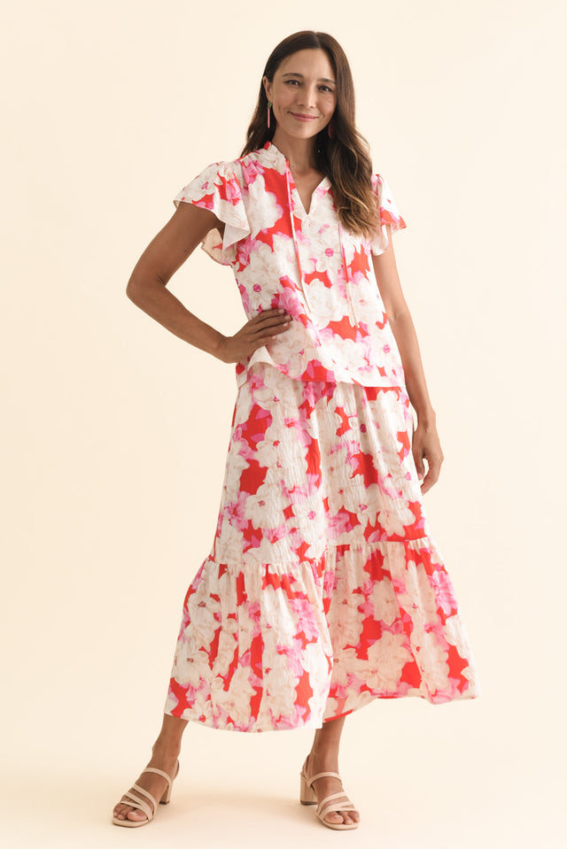Maggie Red Floral Pocket Skirt banner image
