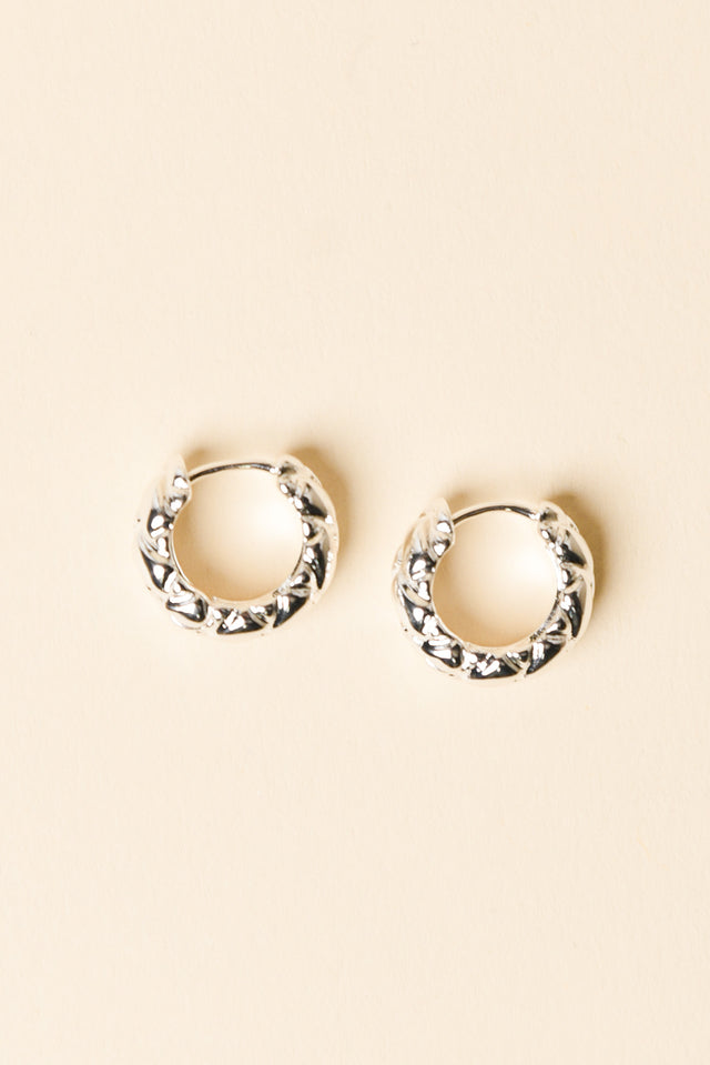 Macy Silver Huggie Earrings