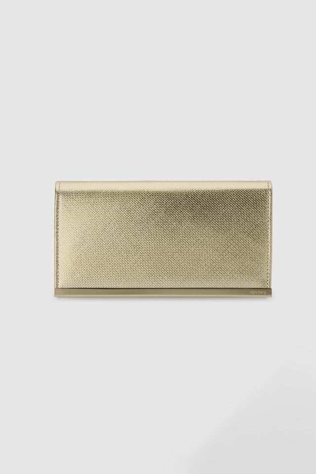 Maddie Gold Embossed Foldover Clutch image 2