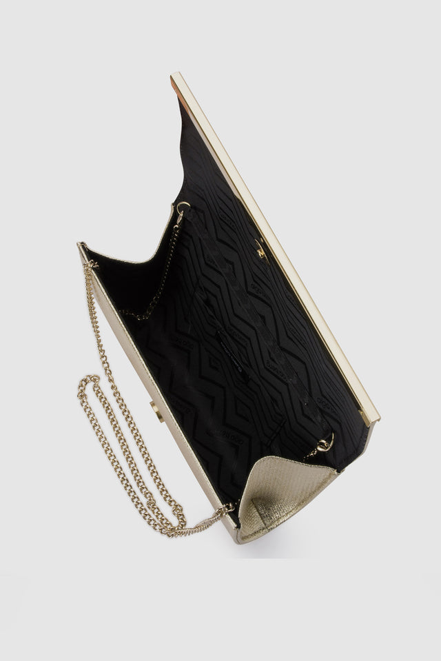 Maddie Gold Embossed Foldover Clutch image 3