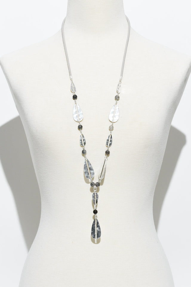 Maddison Silver Teardrop Beaded Necklace image 2