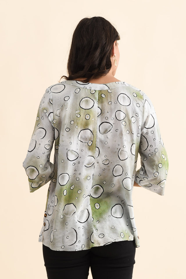 Maddox Sage Bubble Cotton Blend Top,Brunette model,alt text|model:Brontie image 5