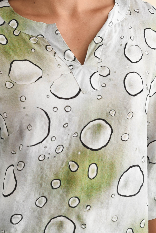 Maddox Sage Bubble Cotton Blend Top,Brunette model,alt text|model:Brontie image 6