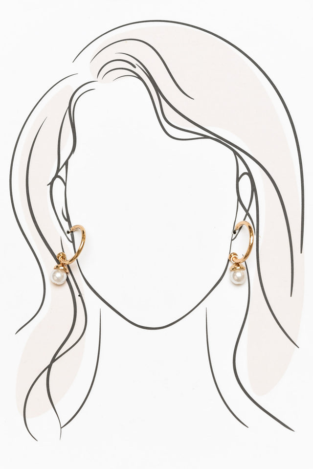 Madeline Gold Pearl Drop Earrings image 2