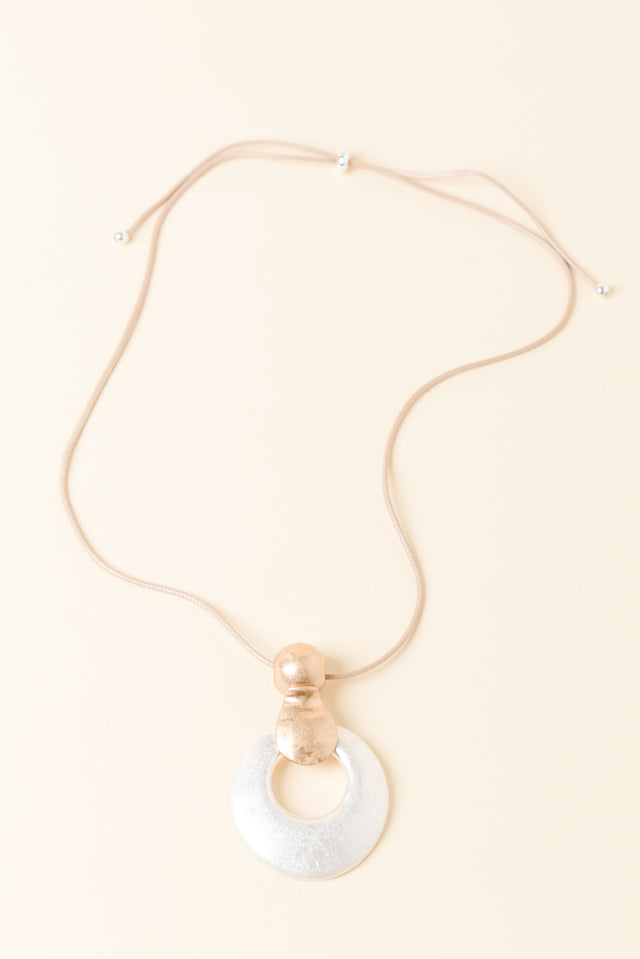 Madeline Silver Disc Pendant Necklace image 1