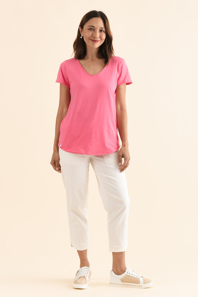 Maggie Melon Cotton Vee Tee image 6