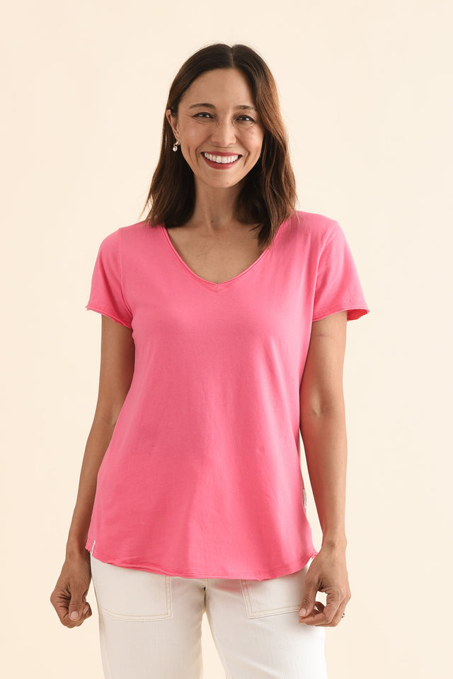 Maggie Melon Cotton Vee Tee image 1