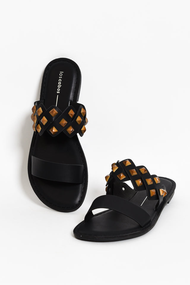 Maila Black Stud Slide