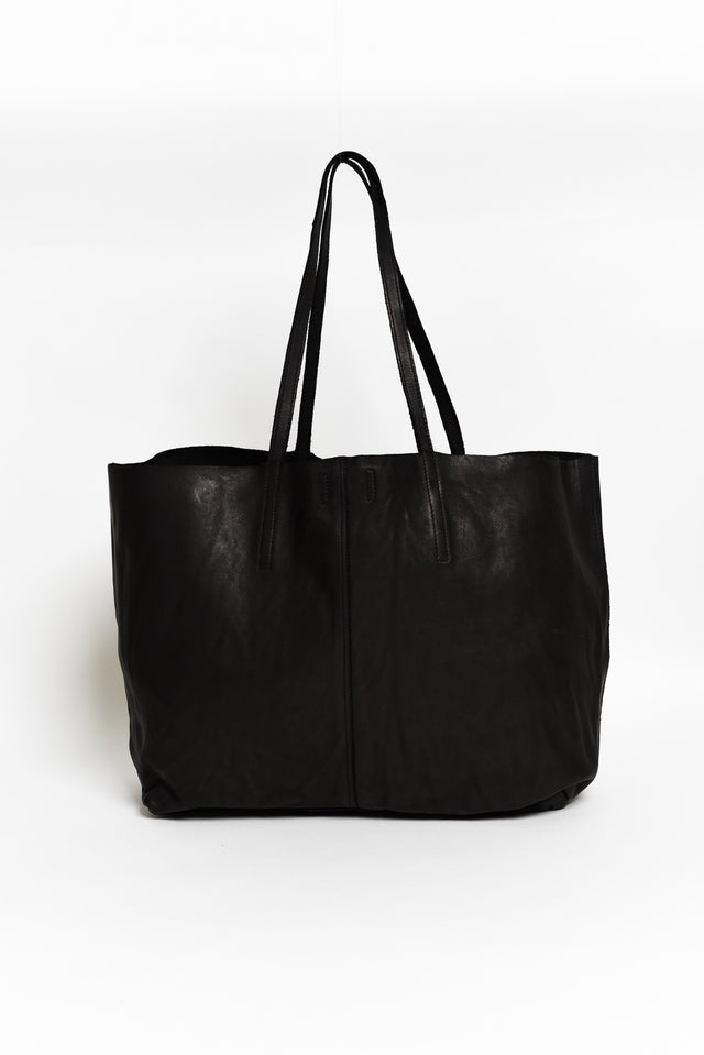 Makalu Black Large Leather Tote Bag image 1
