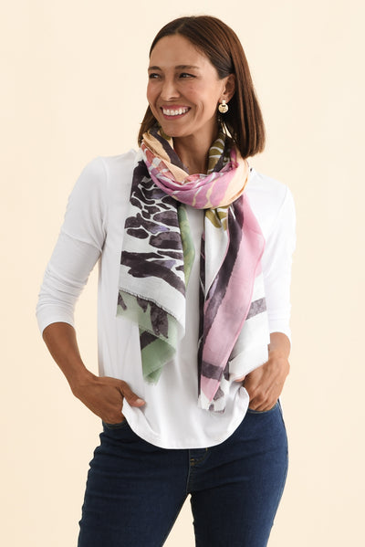 Maleny Cream Garden Scarf