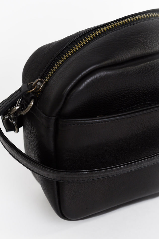 Mallie Black Leather Crossbody Bag