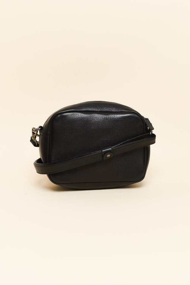 Mallie Black Leather Crossbody Bag