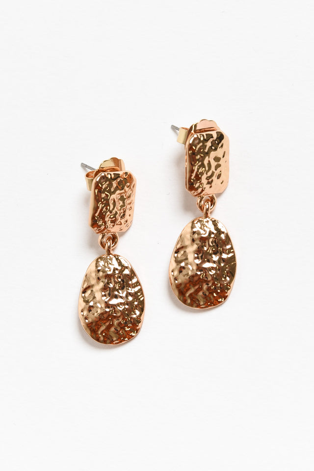 Mallow Gold Textured Drop Earrings image 1